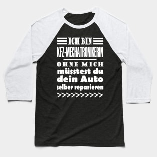 Mechatronikerin KFZ Auto Motorrad Mädchen Baseball T-Shirt